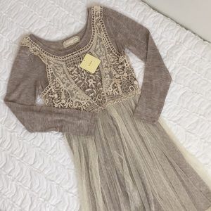 A'reve Dress for ModCloth. S. crochet & lace. NWT.